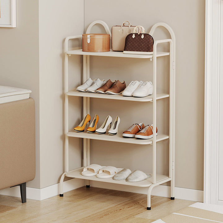 Étagère de rangement à chaussures rectangulaire en fer au style industriel contemporain avec oreilles de chat, 4/6 niveaux, pour entrée et couloir 