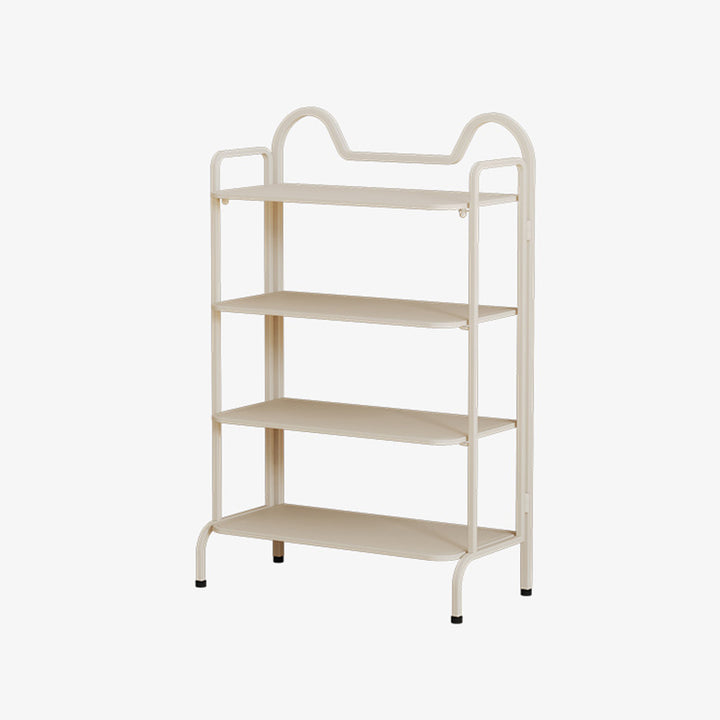 Étagère de rangement à chaussures rectangulaire en fer au style industriel contemporain avec oreilles de chat, 4/6 niveaux, pour entrée et couloir 