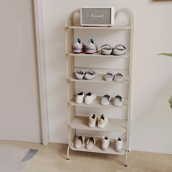 Zeitgenössisches industrielles Schuhregal aus Eisen mit Katzenohr-Design, rechteckig, 4/6-stufig, für Eingangsbereich und Flur 
