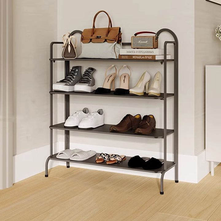 Étagère de rangement à chaussures rectangulaire en fer au style industriel contemporain avec oreilles de chat, 4/6 niveaux, pour entrée et couloir 