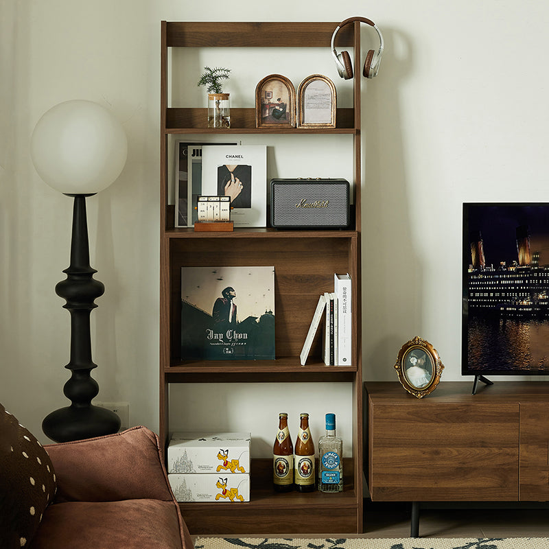 Contemporary Retro Plywood Triangular Floor-Standing Display Rack 4-Tier For Living Room