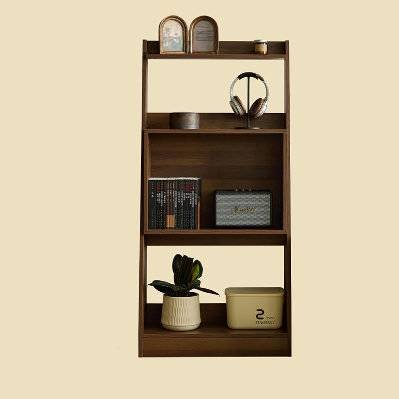 Contemporary Retro Plywood Triangular Floor-Standing Display Rack 4-Tier For Living Room