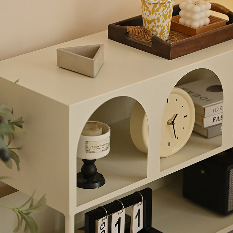 Étagère de rangement et de présentation rectangulaire moderne minimaliste en acier au carbone à grande capacité, 4 niveaux, pour salon 