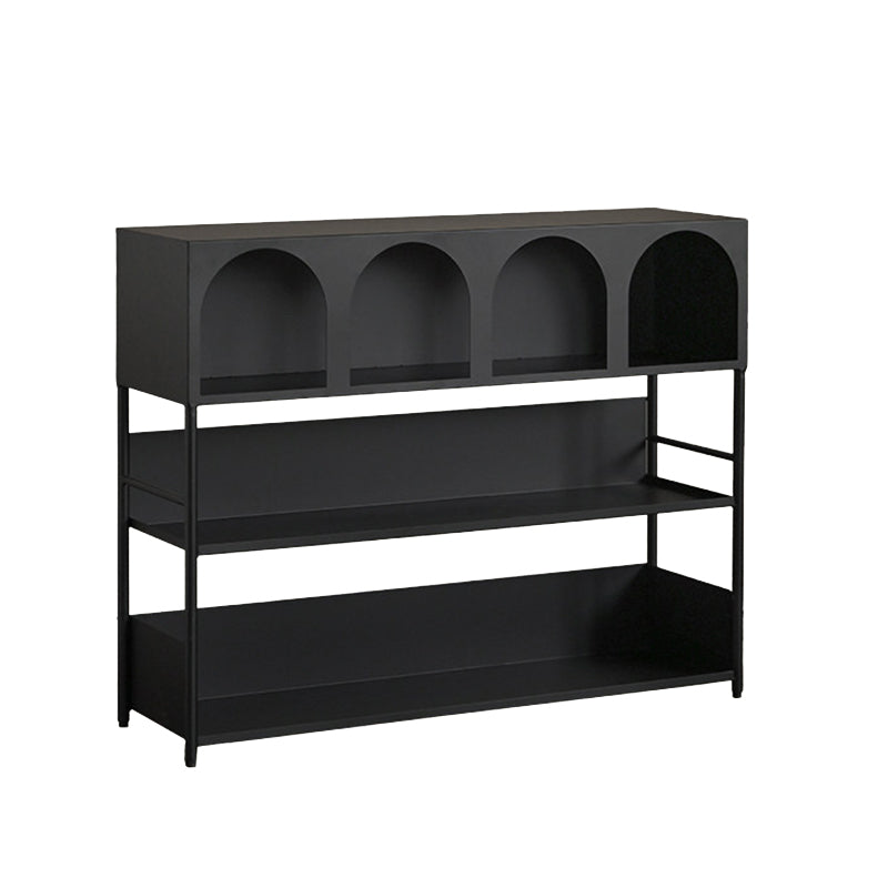 Étagère de rangement et de présentation rectangulaire moderne minimaliste en acier au carbone à grande capacité, 4 niveaux, pour salon 