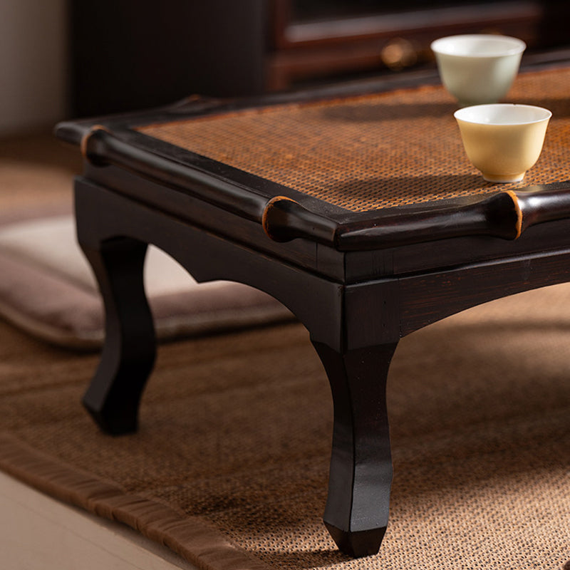 Traditionelle chinesische rechteckige handgewebte Bambus-Webmatte als Kaffeetisch, 1-stufig, für das Wohnzimmer 