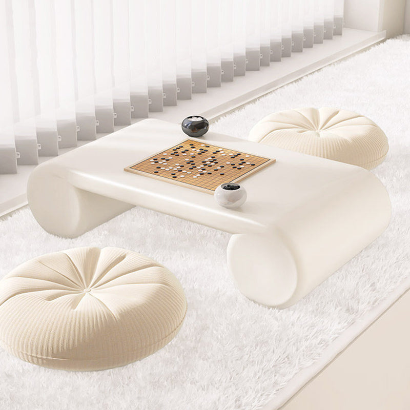 Contemporary Nordic Baked Paint Finish MDF Egg Roll Shaped Low Coffee Table 1-Tier For Living Room