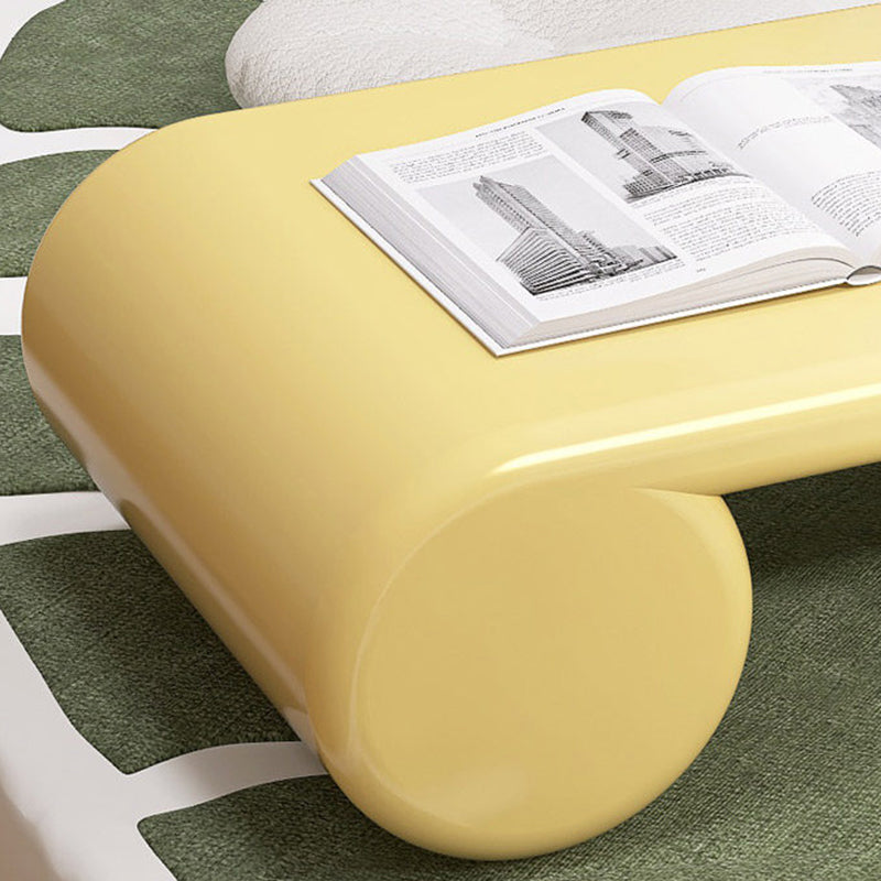Contemporary Nordic Baked Paint Finish MDF Egg Roll Shaped Low Coffee Table 1-Tier For Living Room
