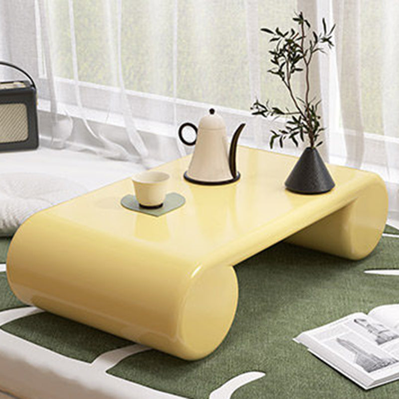 Contemporary Nordic Baked Paint Finish MDF Egg Roll Shaped Low Coffee Table 1-Tier For Living Room
