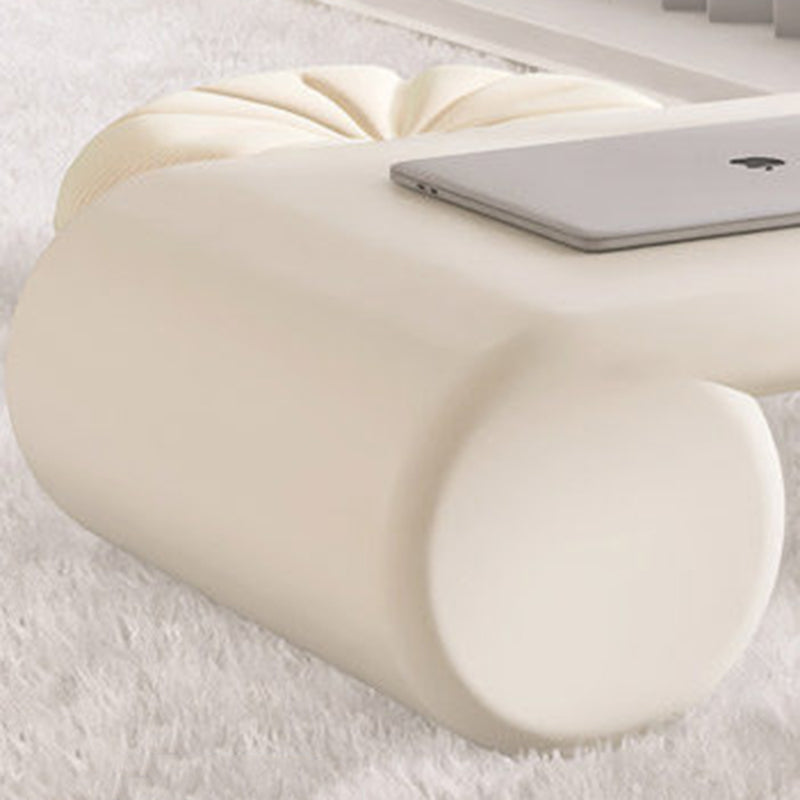 Contemporary Nordic Baked Paint Finish MDF Egg Roll Shaped Low Coffee Table 1-Tier For Living Room