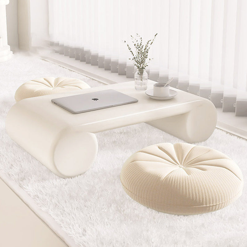 Contemporary Nordic Baked Paint Finish MDF Egg Roll Shaped Low Coffee Table 1-Tier For Living Room