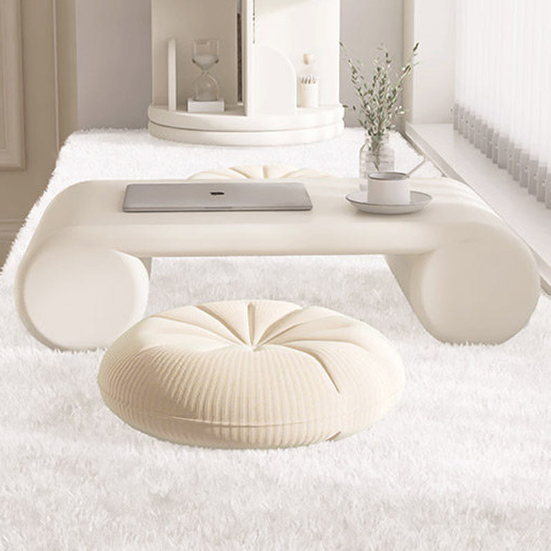 Contemporary Nordic Baked Paint Finish MDF Egg Roll Shaped Low Coffee Table 1-Tier For Living Room