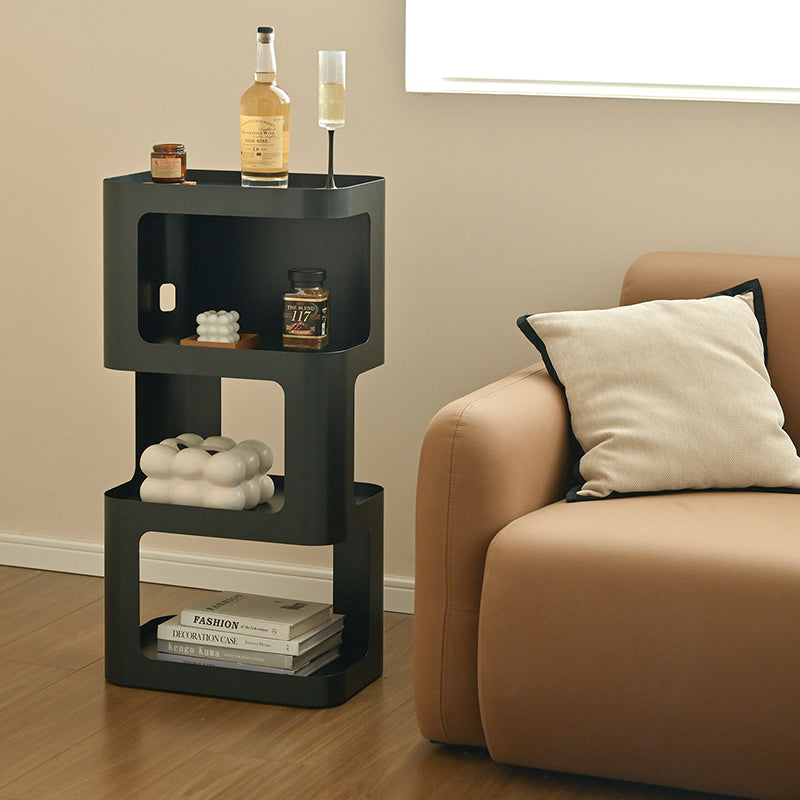 Zeitgenössisches industrielles, hohles, rechteckiges, freistehendes Bodenregal aus Eisen mit 4 Ebenen für das Wohnzimmer 