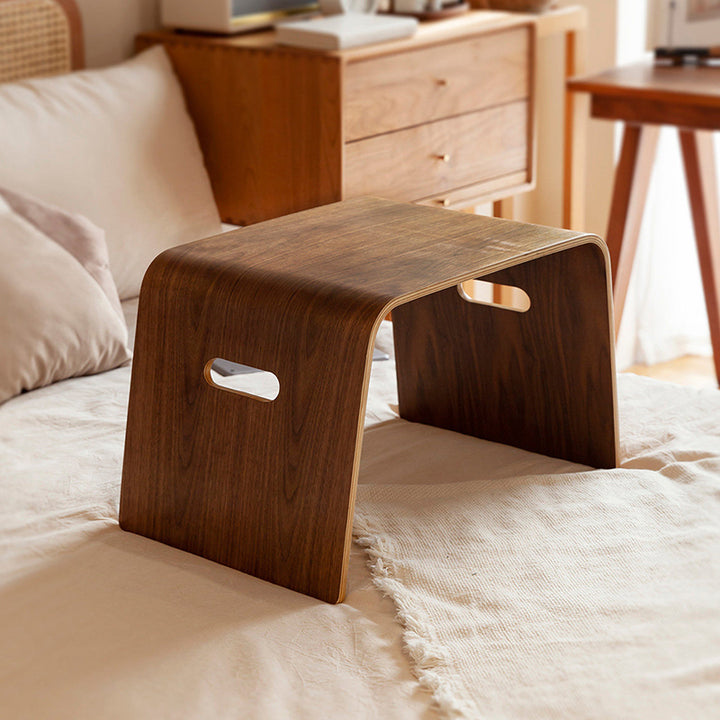 Traditional Japanese Bent Birch Plywood Wood Veneer Arc Coffee Table 1-Tier For Living Room & Bedroom