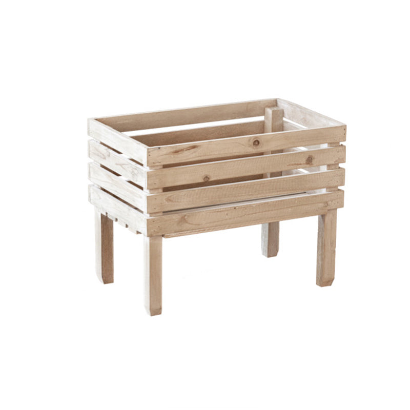 Traditional Rustic Pine Wood Rectangular Indoor Flower Storage Shelf 1/2/3-Tier For Balcony &amp; Living Room