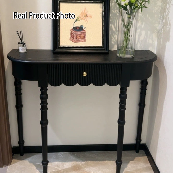 Traditional French Ash Wood Plywood Pine Wood Arc Console Table 1/2-Layer For Entryway &amp; Hallway