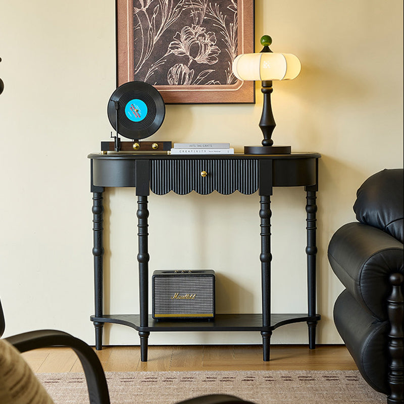 Traditional French Ash Wood Plywood Pine Wood Arc Console Table 1/2-Layer For Entryway &amp; Hallway