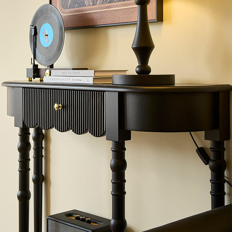 Traditional French Ash Wood Plywood Pine Wood Arc Console Table 1/2-Layer For Entryway &amp; Hallway