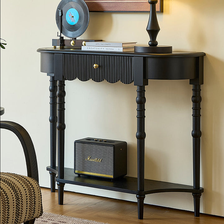 Traditional French Ash Wood Plywood Pine Wood Arc Console Table 1/2-Layer For Entryway &amp; Hallway