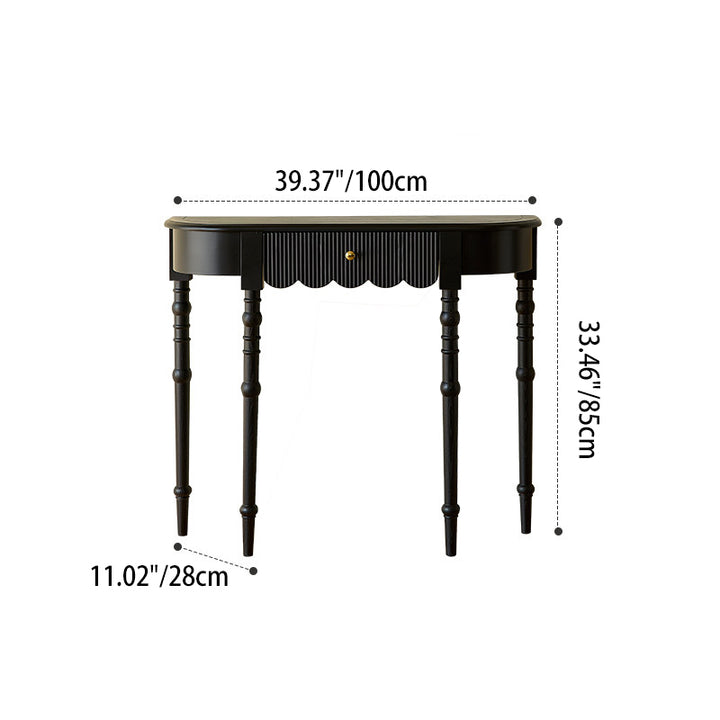 Traditional French Ash Wood Plywood Pine Wood Arc Console Table 1/2-Layer For Entryway &amp; Hallway
