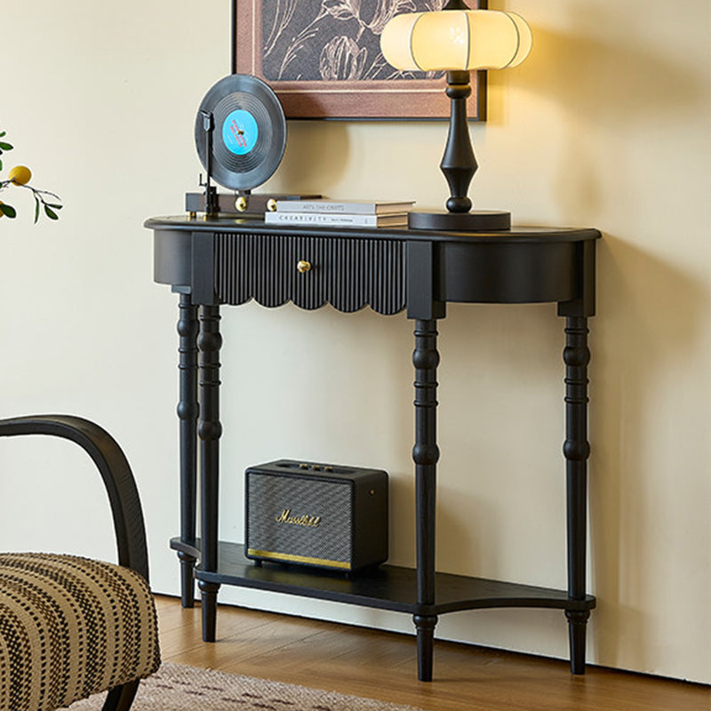 Traditional French Ash Wood Plywood Pine Wood Arc Console Table 1/2-Layer For Entryway &amp; Hallway