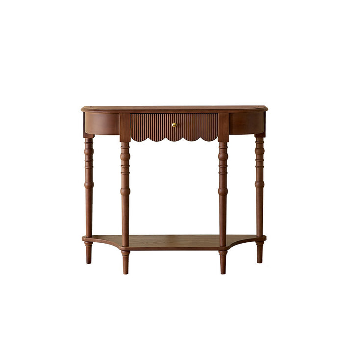 Traditional French Ash Wood Plywood Pine Wood Arc Console Table 1/2-Layer For Entryway &amp; Hallway