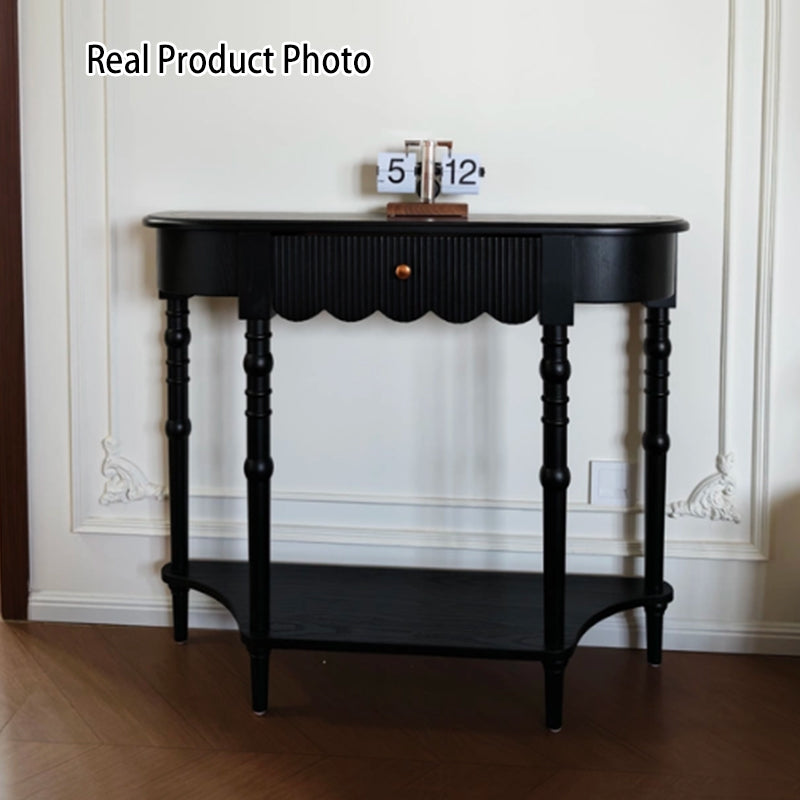 Traditional French Ash Wood Plywood Pine Wood Arc Console Table 1/2-Layer For Entryway &amp; Hallway