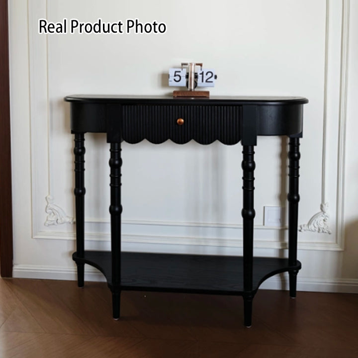 Traditional French Ash Wood Plywood Pine Wood Arc Console Table 1/2-Layer For Entryway &amp; Hallway