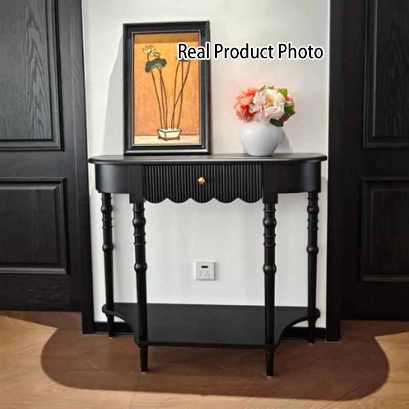 Traditional French Ash Wood Plywood Pine Wood Arc Console Table 1/2-Layer For Entryway &amp; Hallway