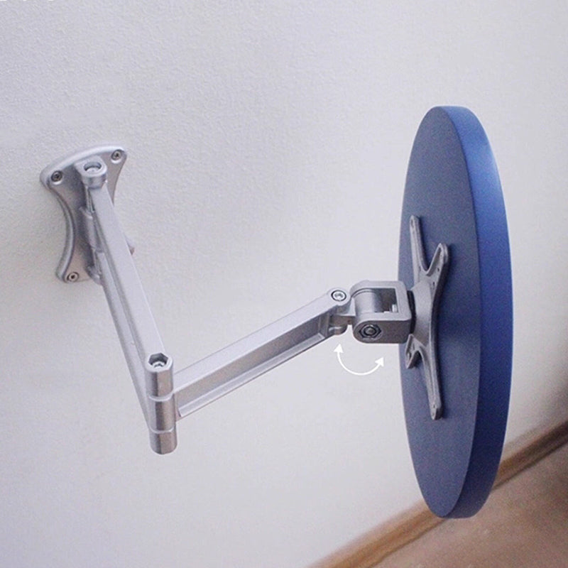 Mesa auxiliar redonda extensible y plegable contemporánea de estilo industrial, de aleación de aluminio y madera contrachapada, de 1 nivel, para sala de estar y dormitorio 