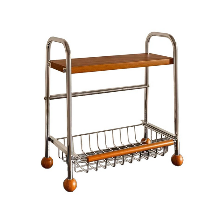 Modern Minimalist MDF Carbon Steel Trapezoidal Lightweight Desktop Storage Shelf 2-Tier For Living Room &amp; Dining Room
