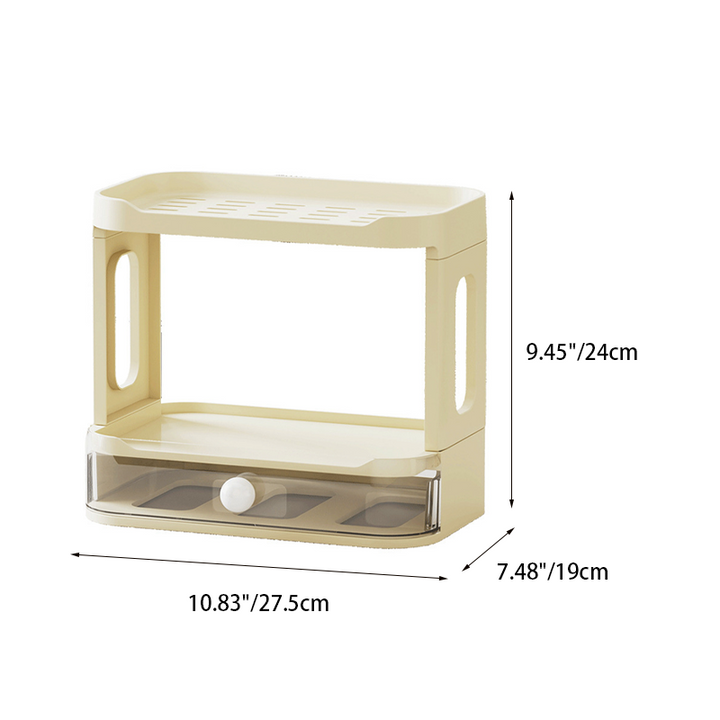 Modern Minimalist Plastic Rectangular Tabletop Storage Shelf 3-Layer For Living Room &amp; Dining Room