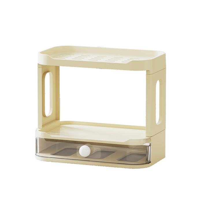 Modern Minimalist Plastic Rectangular Tabletop Storage Shelf 3-Layer For Living Room &amp; Dining Room
