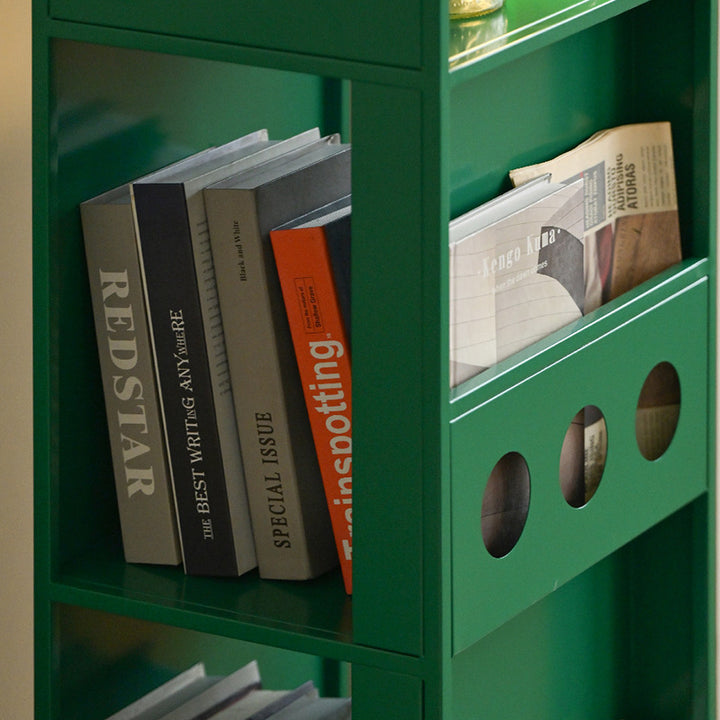 Contemporary Industrial Carbon Steel Rectangular Movable Storage Shelf 3-Tier For Living Room &amp; Study