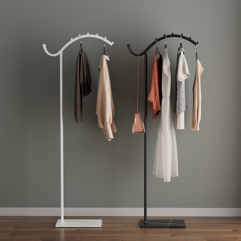 Perchero de recibidor contemporáneo industrial de hierro con tablero de roca ligero y líneas curvas, de 1 nivel, para entrada y pasillo 