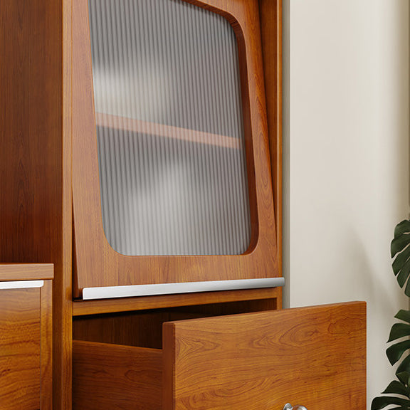 Aparador rectangular contemporáneo escandinavo de tablero de partículas, acrílico y acero inoxidable con 1 cajón para sala de estar 