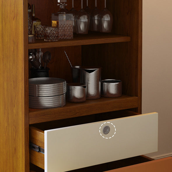 Aparador de almacenamiento organizado de gran capacidad rectangular de acero inoxidable y tablero de partículas estilo escandinavo contemporáneo con 2 cajones para sala de estar 