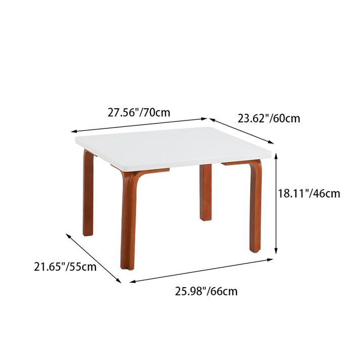 Moderner minimalistischer rechteckiger Esstisch aus MDF und Massivholz mit 4 Beinen für 2–4 Personen 