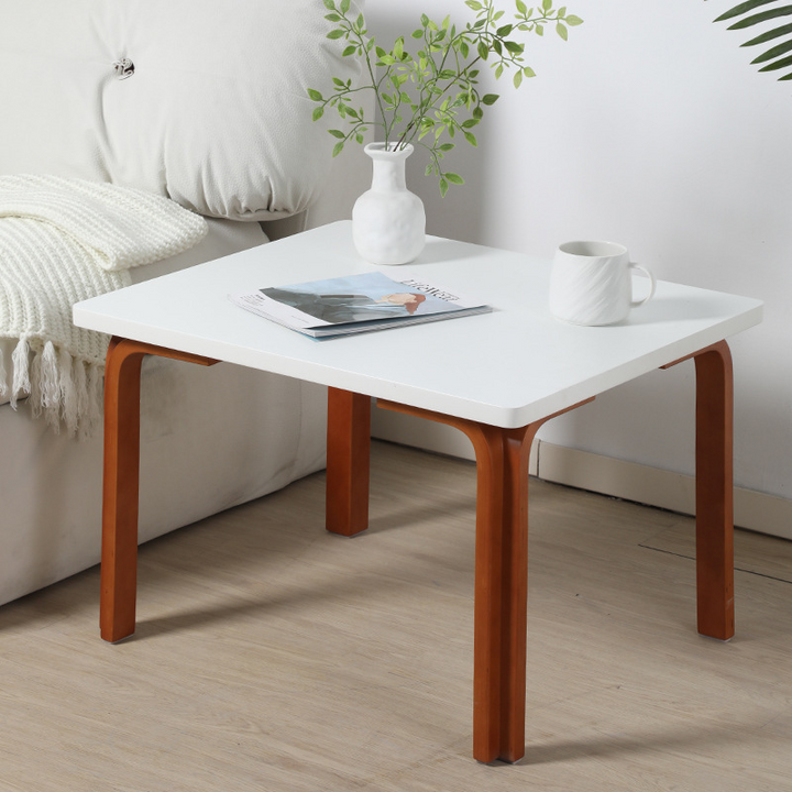 Moderner minimalistischer rechteckiger Esstisch aus MDF und Massivholz mit 4 Beinen für 2–4 Personen 