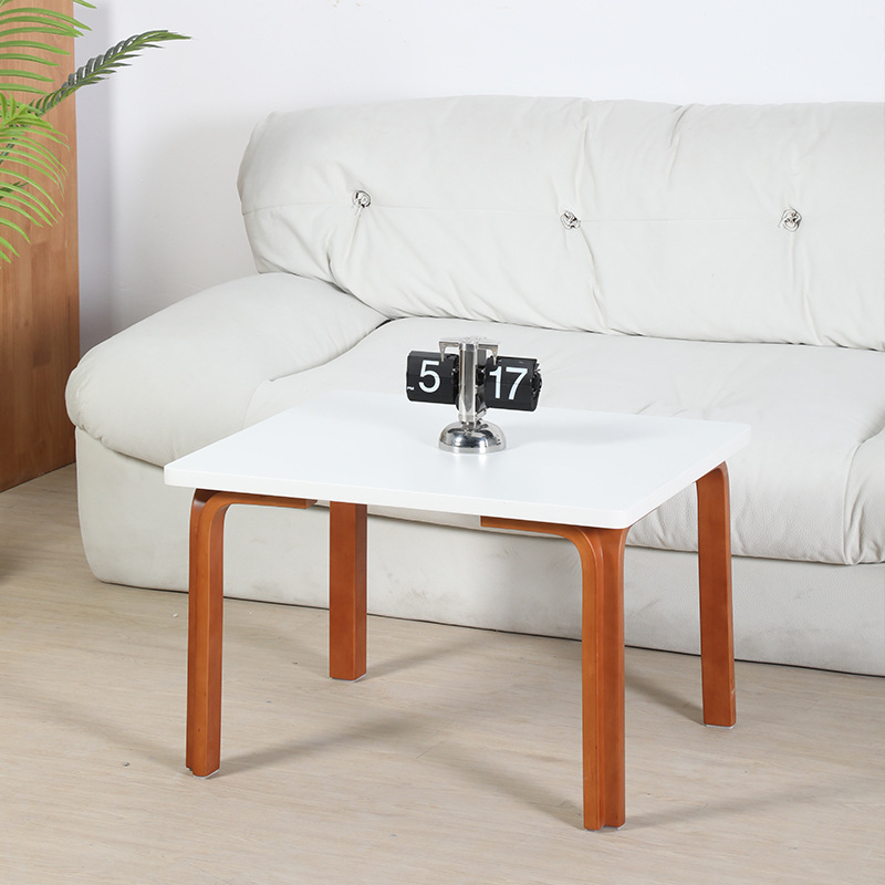 Moderner minimalistischer rechteckiger Esstisch aus MDF und Massivholz mit 4 Beinen für 2–4 Personen 