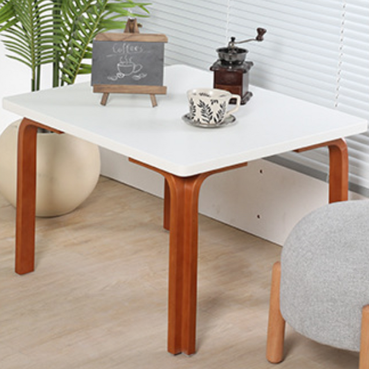 Moderner minimalistischer rechteckiger Esstisch aus MDF und Massivholz mit 4 Beinen für 2–4 Personen 
