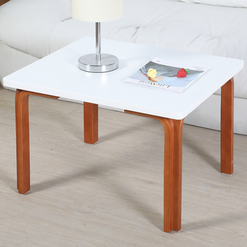 Moderner minimalistischer rechteckiger Esstisch aus MDF und Massivholz mit 4 Beinen für 2–4 Personen 