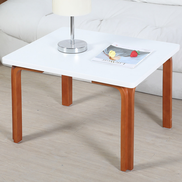 Moderner minimalistischer rechteckiger Esstisch aus MDF und Massivholz mit 4 Beinen für 2–4 Personen 