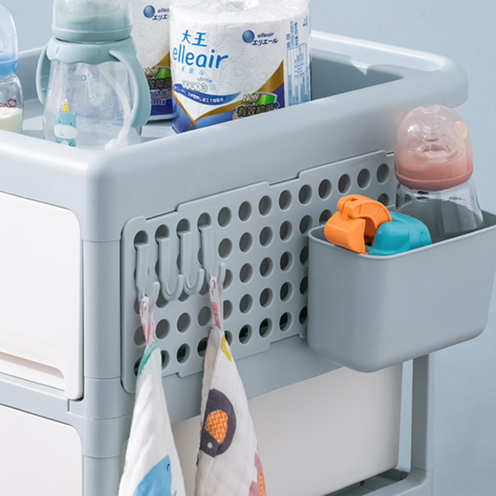 モダンミニマル PPプラスチック製 長方形 可動式 キッズ収納シェルフ 2/3/4段 リビングルーム用 
