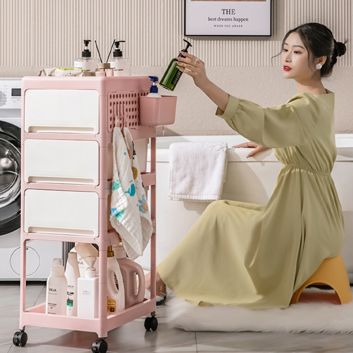 モダンミニマル PPプラスチック製 長方形 可動式 キッズ収納シェルフ 2/3/4段 リビングルーム用 