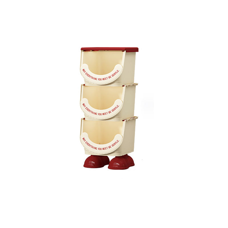 Modern Art Deco PP ABS Cartoon Big-Foot Floor-Standing Kids Toy Storage Shelf 1/2/3-Layer For Living Room