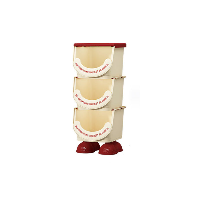 Modern Art Deco PP ABS Cartoon Big-Foot Floor-Standing Kids Toy Storage Shelf 1/2/3-Layer For Living Room
