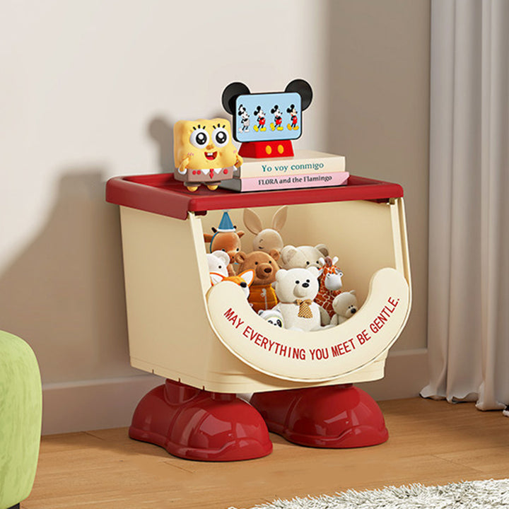 Modern Art Deco PP ABS Cartoon Big-Foot Floor-Standing Kids Toy Storage Shelf 1/2/3-Layer For Living Room