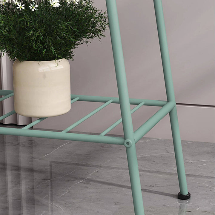 Modern Minimalist Iron Oval Plant Indoor Storage Shelf 2-Tier For Living Room &amp; Balcony