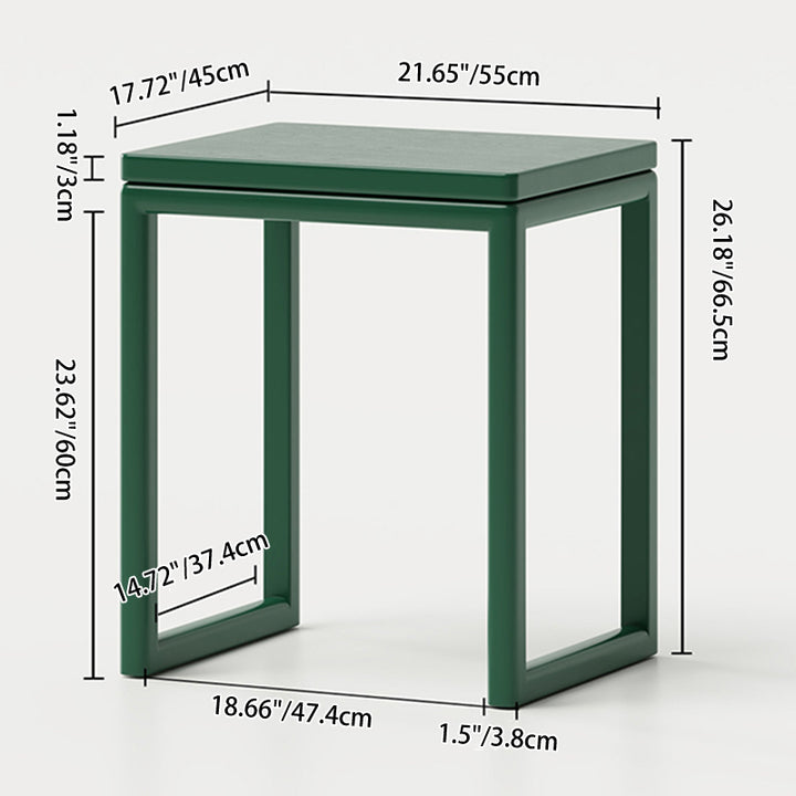 Moderner minimalistischer rechteckiger beweglicher Beistelltisch aus Gummibaumholz mit 1 Ablage für das Wohnzimmer 