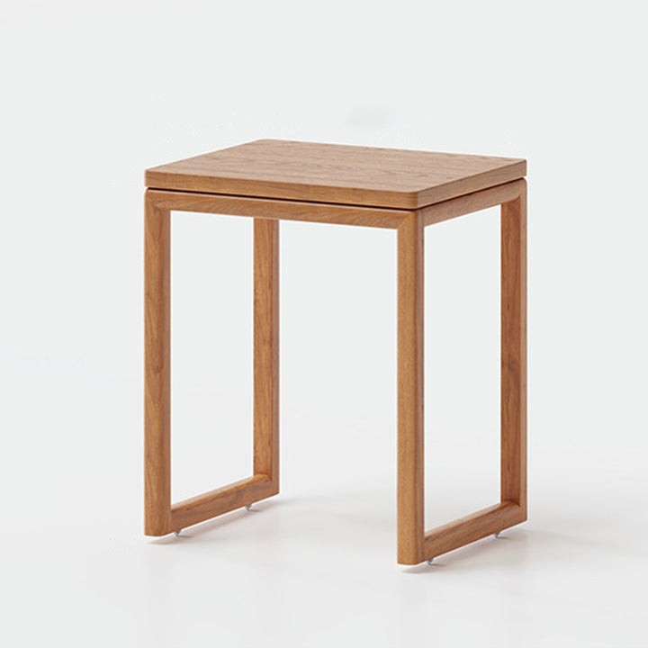 Moderner minimalistischer rechteckiger beweglicher Beistelltisch aus Gummibaumholz mit 1 Ablage für das Wohnzimmer 